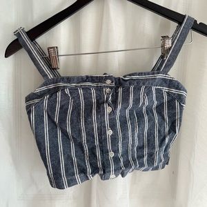 brandy blue and white striped ,, with adjustable straps! will iron before ship